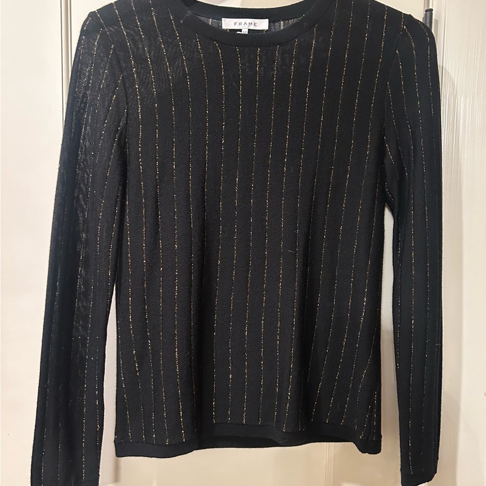 Frame Black Top with Gold Stripes